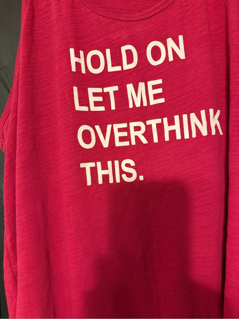 Secret Treasures Hot Pink Tank Top with White Slogan
